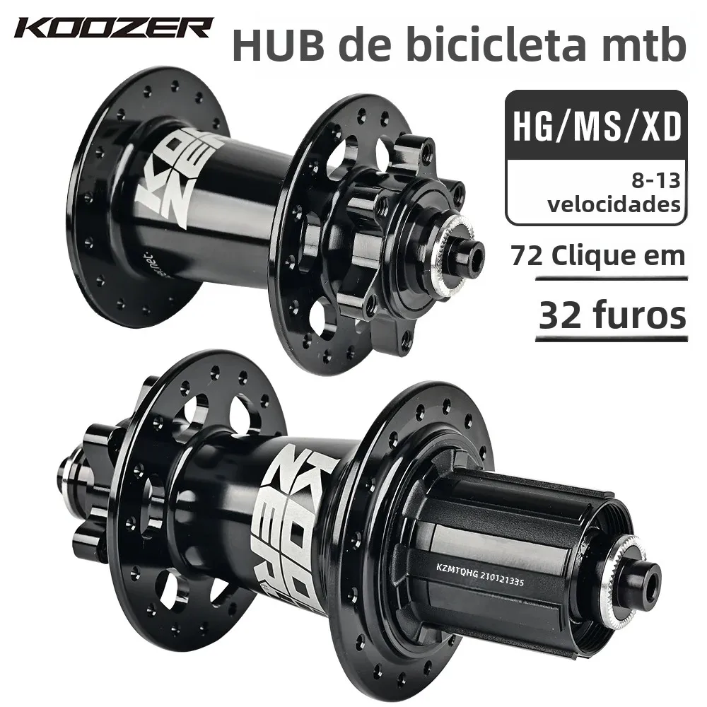 Cubos MTB Koozer-XM490 PRO 32H, 4 rolamentos 6 linguetas, cubo de