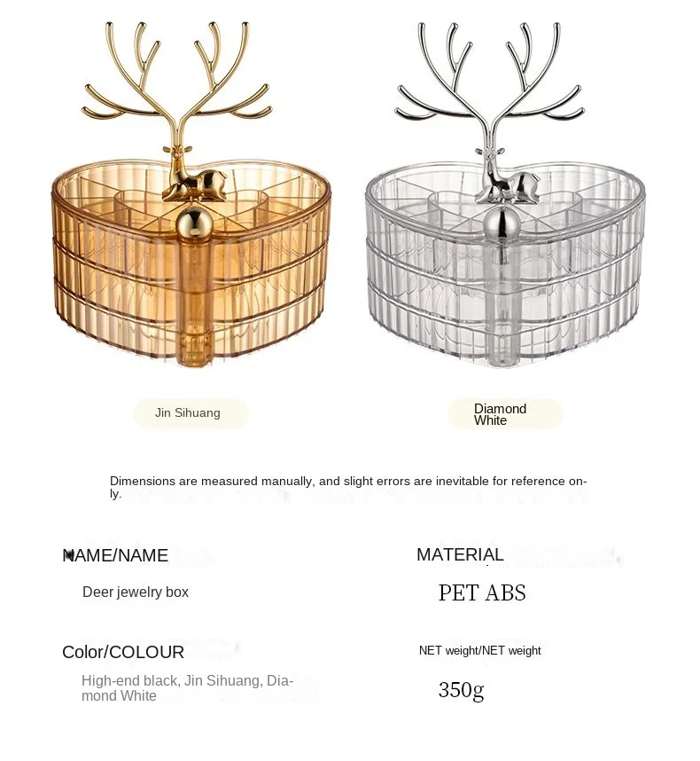 3 Layers Jewelry Storage Box Luxury Jewelry Organizer Plastic Large Capacity Earrings Rings Necklace Jewelry Organizer