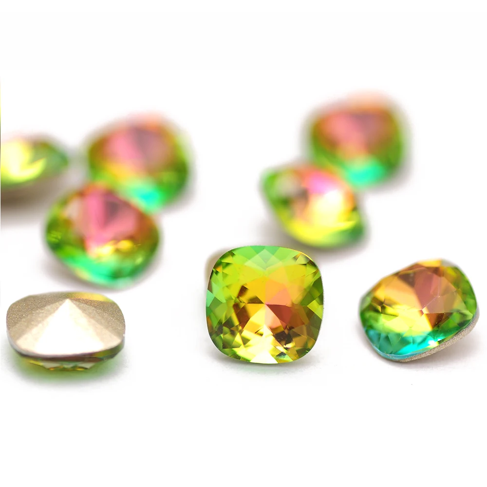 10PCS Mehrfarbige Strasssteine 5A Glas Kristall Kissen Schmuck Dekorationen Lose Kleber Auf Nail art Strass Strass Für Kleidungsstück – Detail 30