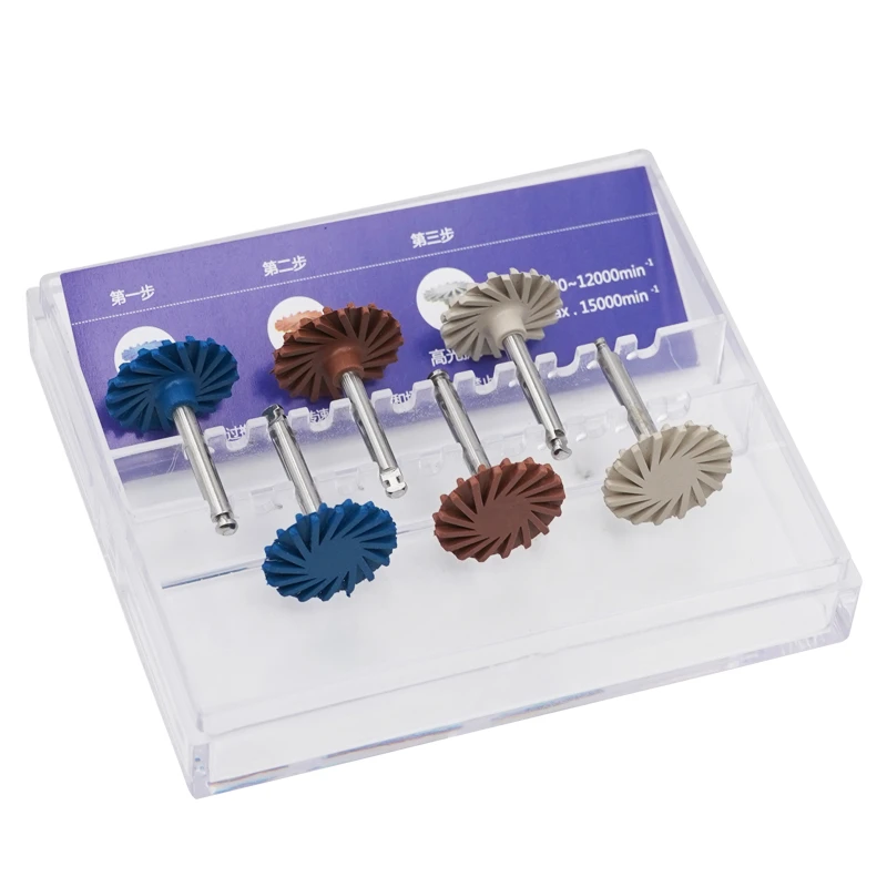 6pcs Dental Rubber Polisher Composite Polishing Discs 14mm Resin