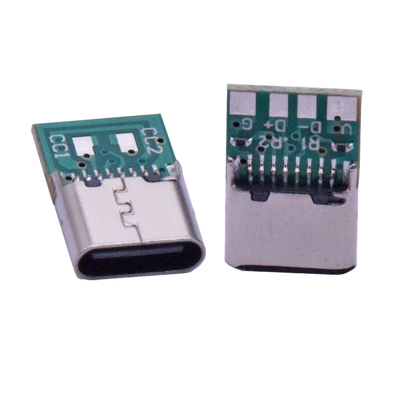 C타입 잭 커넥터, 16 핀 암 소켓, 리셉터클 USB-C 어댑터, 6 납땜 조인트, 신제품, 1PC