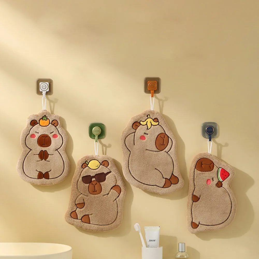 

Полотенце для рук из кораллового бархата, 2024, мультяшный настенный платок для ванной, прочная впитывающая влагу мочалка, кухонные принадлежности