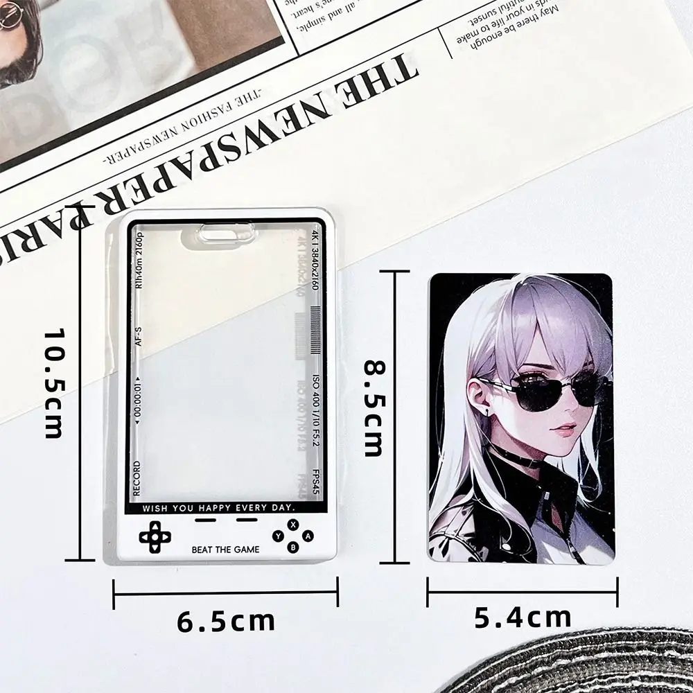 Creative Transparent Kpop Card Holder Korean Fashion Display Student Card Protector for Kids Idol Photocard Holder with String