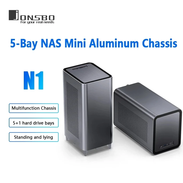 JONSBO N1 MiniITX NASシャーシ ITXコンピューターケース 5+1ディスクベイ NAS ミニアルミニウム スチール