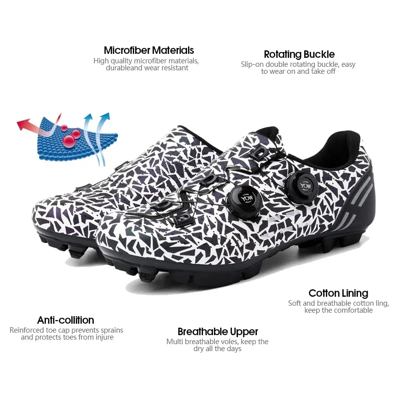 Trail Mountain Bicycle Footwear Spd Pedal Cycling Shoes Men MTB Cycling Sneaker Road Sport Bike Boots Flat Racing Speed Sneaker cycling shoes