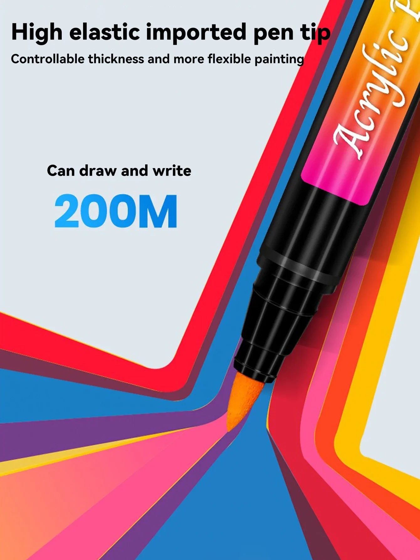 12-48Colors Soft Head Acrylic Marker Pen Set Waterproof Split Color Gradient Kawaii Graffiti Pen School Supplies Stationery 5