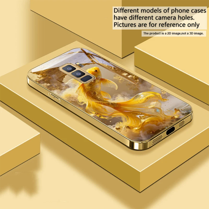 Harmonious Golden Carp Glass Phone Case