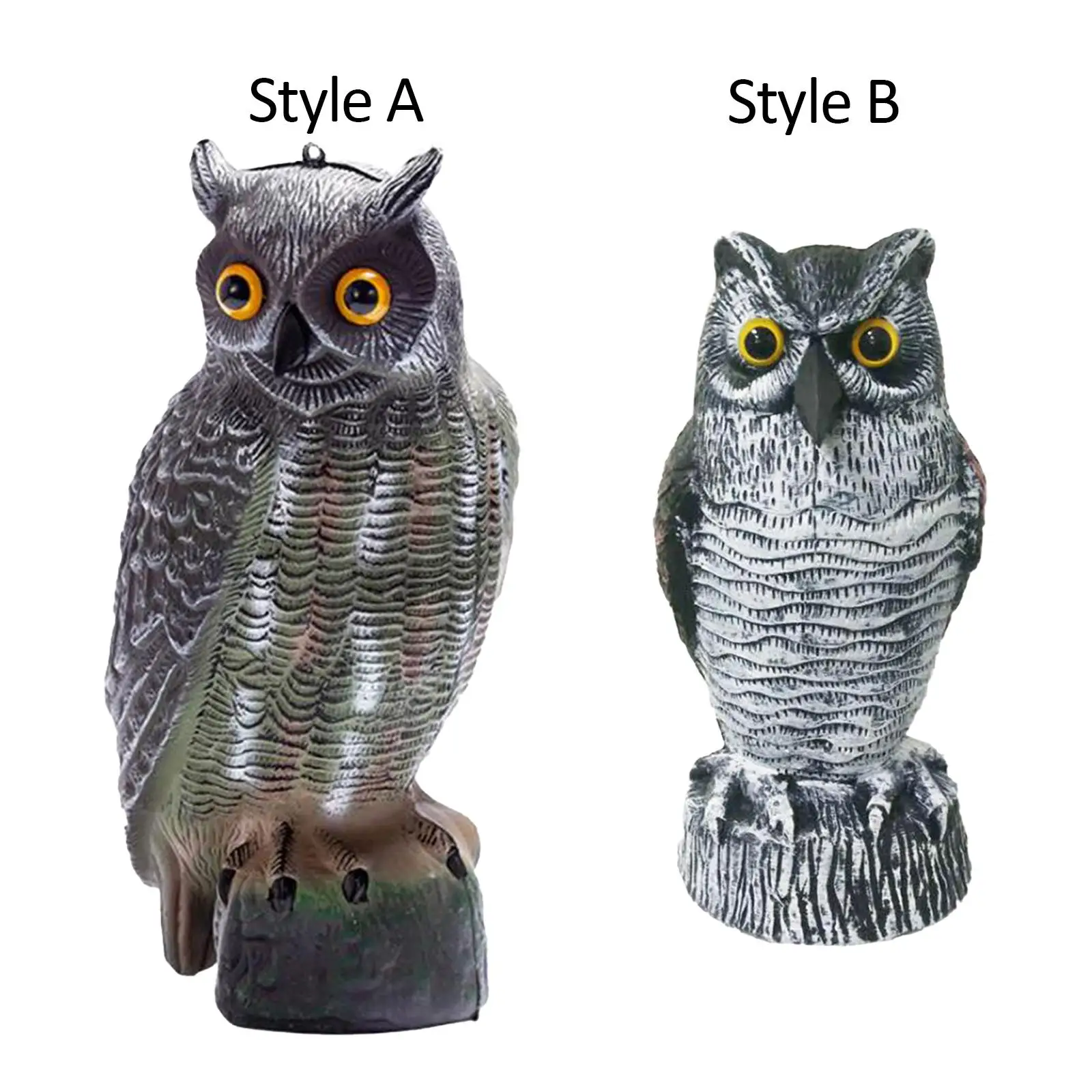 

Owl Decoy Scare Squirrels Realistic Owl Garden Statue Decoration for Garden Outdoor Rooftops Bird Decor