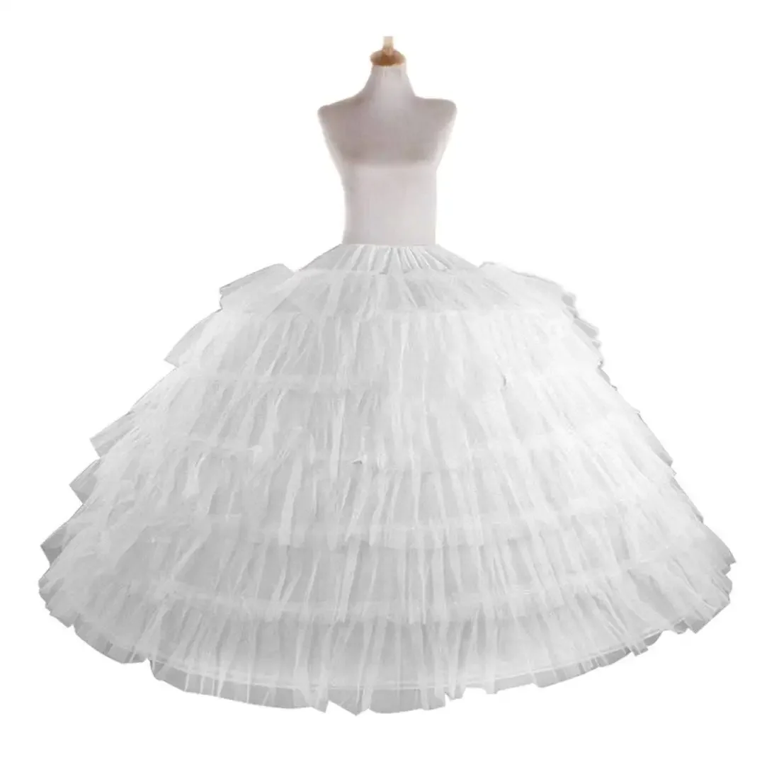 Petticoat Skirt Petticoat Underskirt Wedding Underskirt Wedding Petticoat Women 6 Hoop 6 Layered Petticoat A-line Floor-Length Crinoline Underskirt for Bridal Wedding Dress Ball Gown