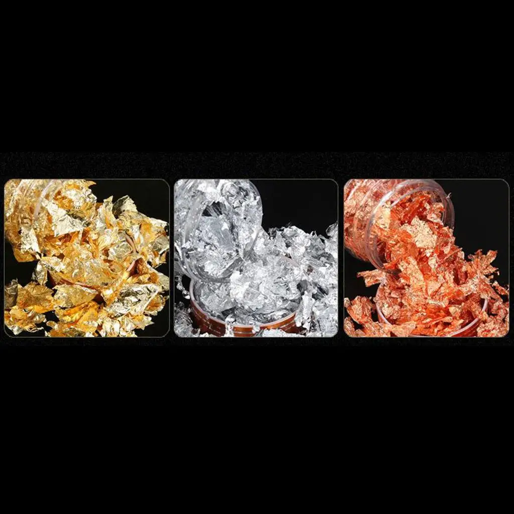 Gold Leaf Flakes for Crafting and Nail Art - Large, Stunning Flakes
