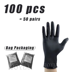 Pink Nitrile Disposable Gloves - Powder - Free, Multi - Purpose Household and Salon Use - L (Black- 100 pcs)
