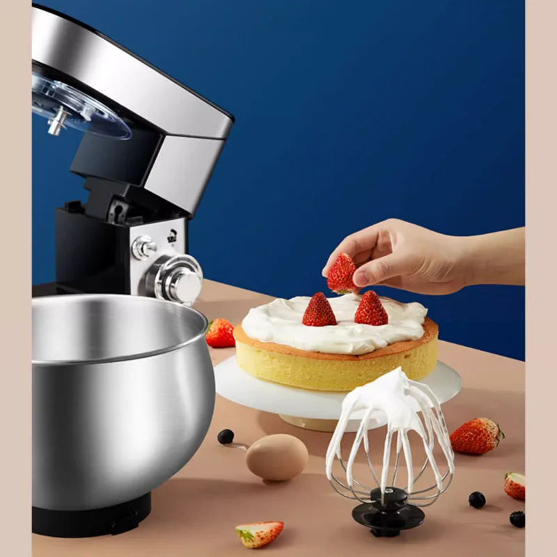 Electric Stand Food Mixer Stainless Steel Chef Machine 5L Bowl Cream Blender Knead Dough Cake Bread Whisk Egg Beater 4