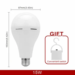 Versatile LED Rechargeable Emergency Light Bulb for Indoor and Outdoor Use (Cold white)