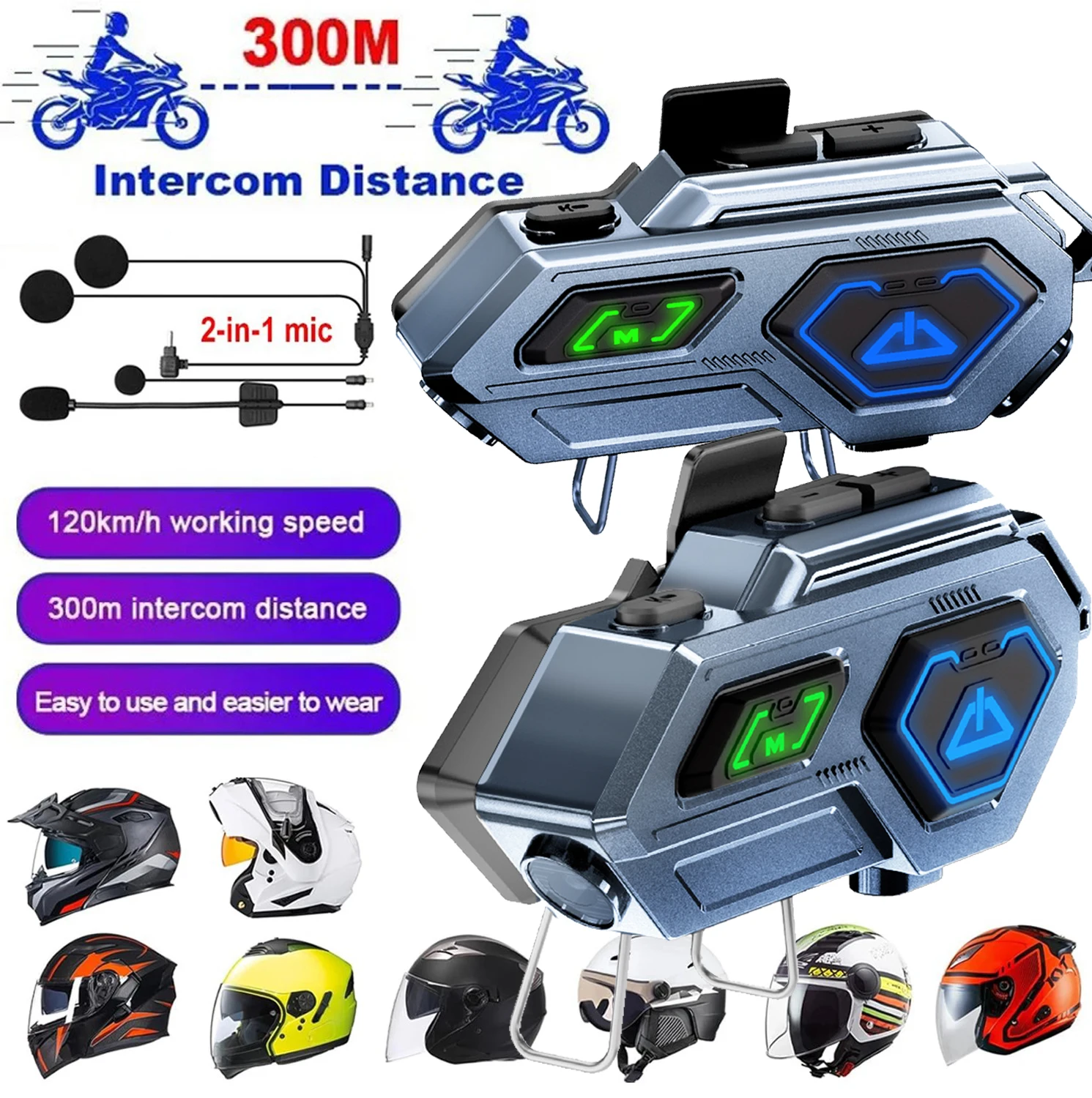 Music Interphone Bluetooth Motorcycle Helmet