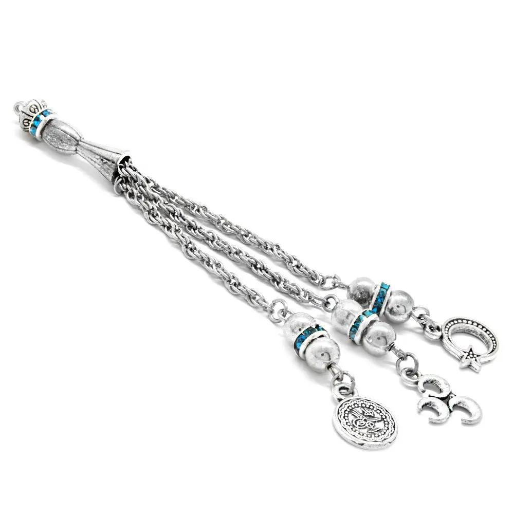 Tesbihane Blue Zircon Stone Tarnish Metal Tassel | Украшения и аксессуары