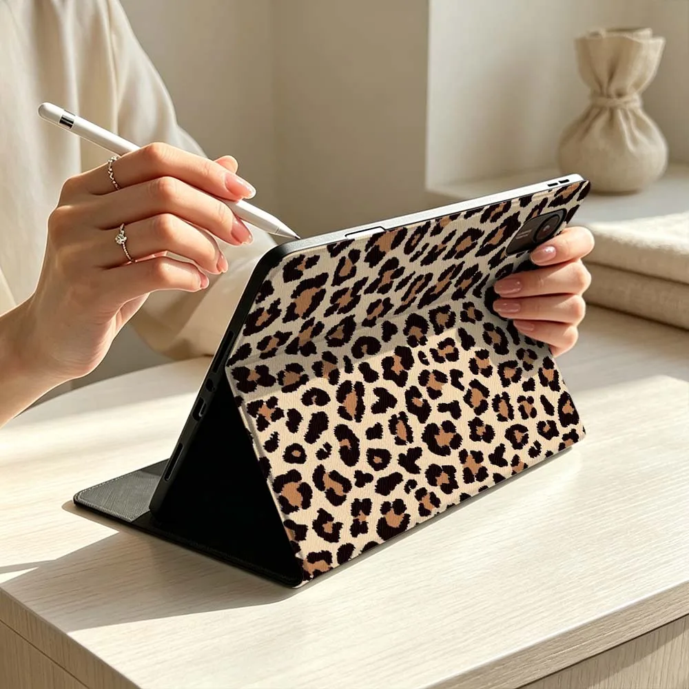 Leopard Print Soft Pen Tray Tablet Case