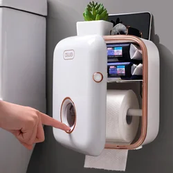 Waterproof Toilet Tissue Box, Paper Holder, Roll Paper, Punch-Free Storage, Bathroom Rack