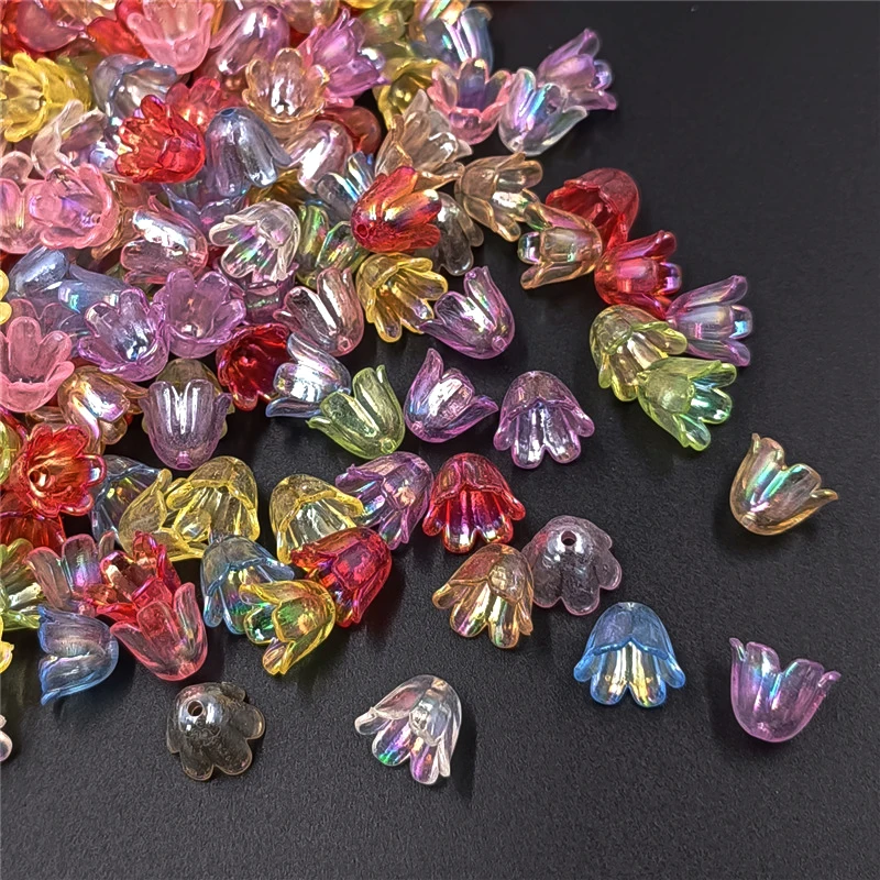 20Pcs/set AB Color Lily of the Valley Loose Beads Caps DIY Jewelry Accessories Flower Holders Brooches Hair Jewelry Making