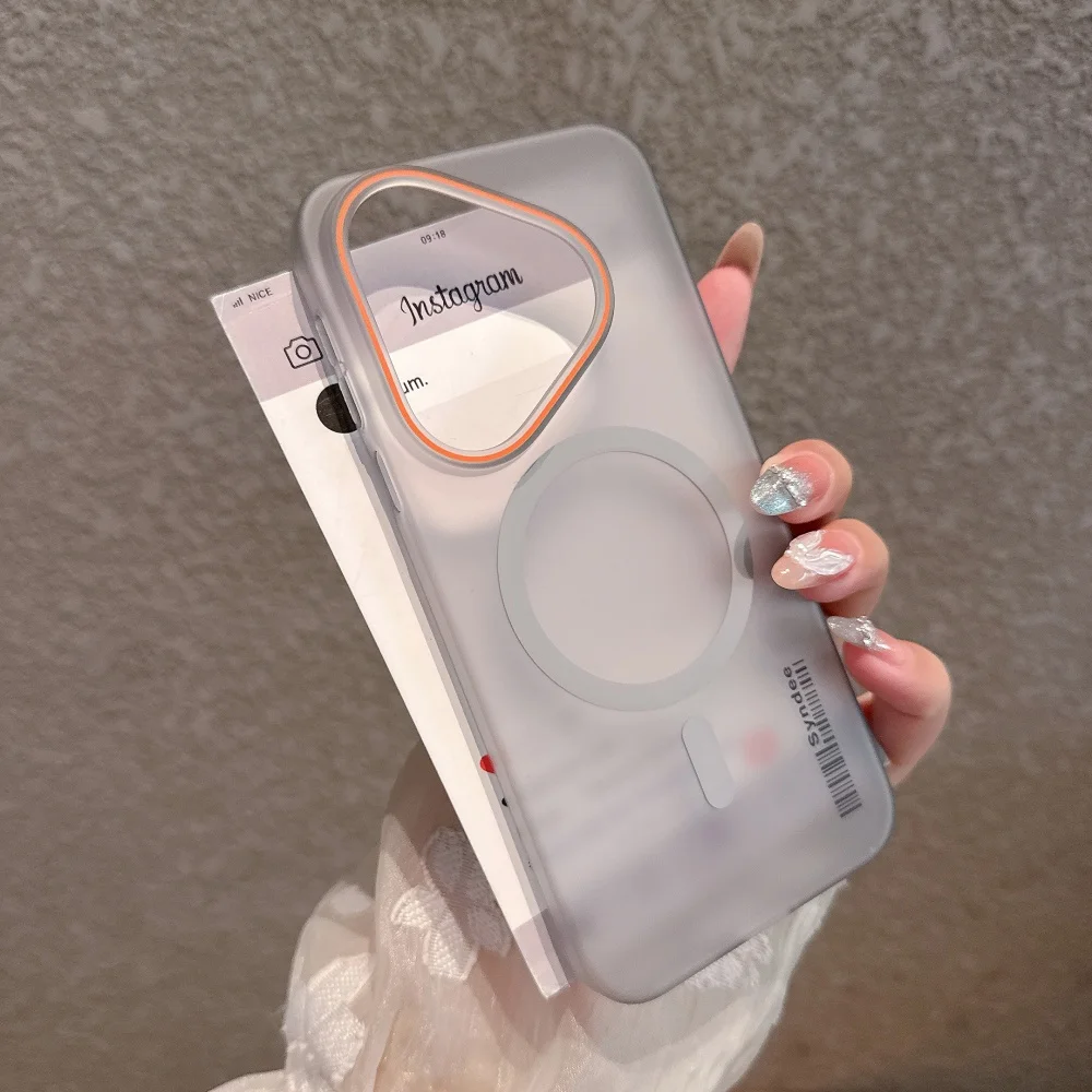 Translucent Frosted PC Magsafe Magnetic Phone Case with Wireless Charging Capability