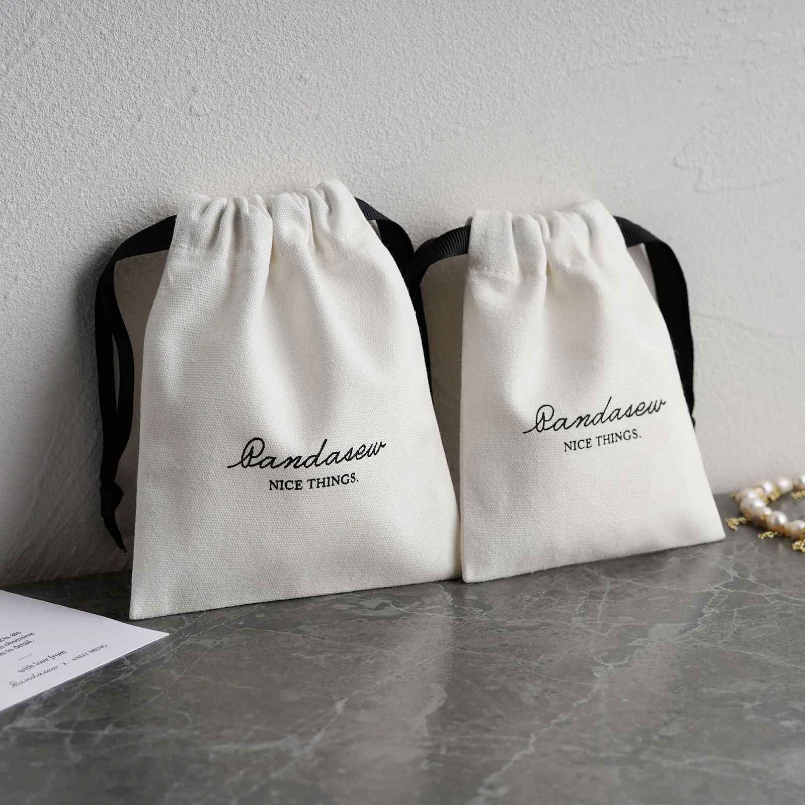 사용자 정의 인쇄 로고 캔버스 선물 가방 포장 화장품 메이크업 쥬얼리 코튼 린넨 Drawstring 파우치 파티 스토리지 향 주머니 20PCS