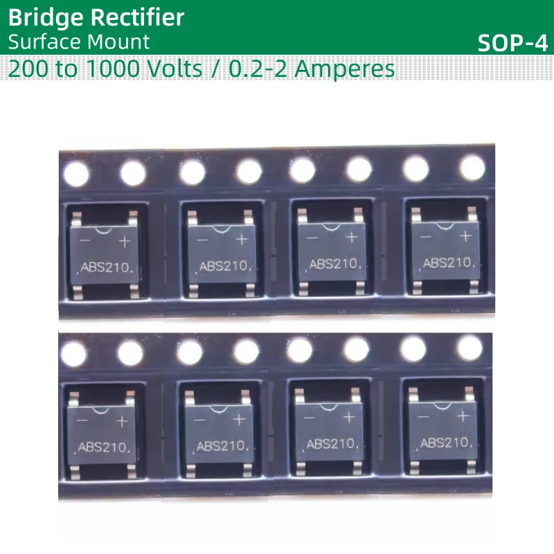 50pcs/lot Bridge Rectifier SOP-4 package ABS1 ABS2 ABS4 ABS6 ABS8 ABS10 ABS11 ABS22 ABS24 ABS26 ABS28 ABS210 200-1000V 0.2-2A