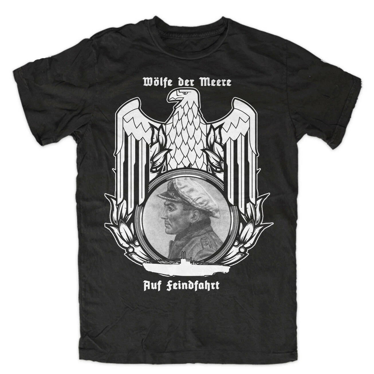 U-Boot U47 Typ VII B Stier Marine Wh 2.Sawfish Wolves of The Seas T-Shirt premium cotton short sleeve O-Neck mens T Shirt