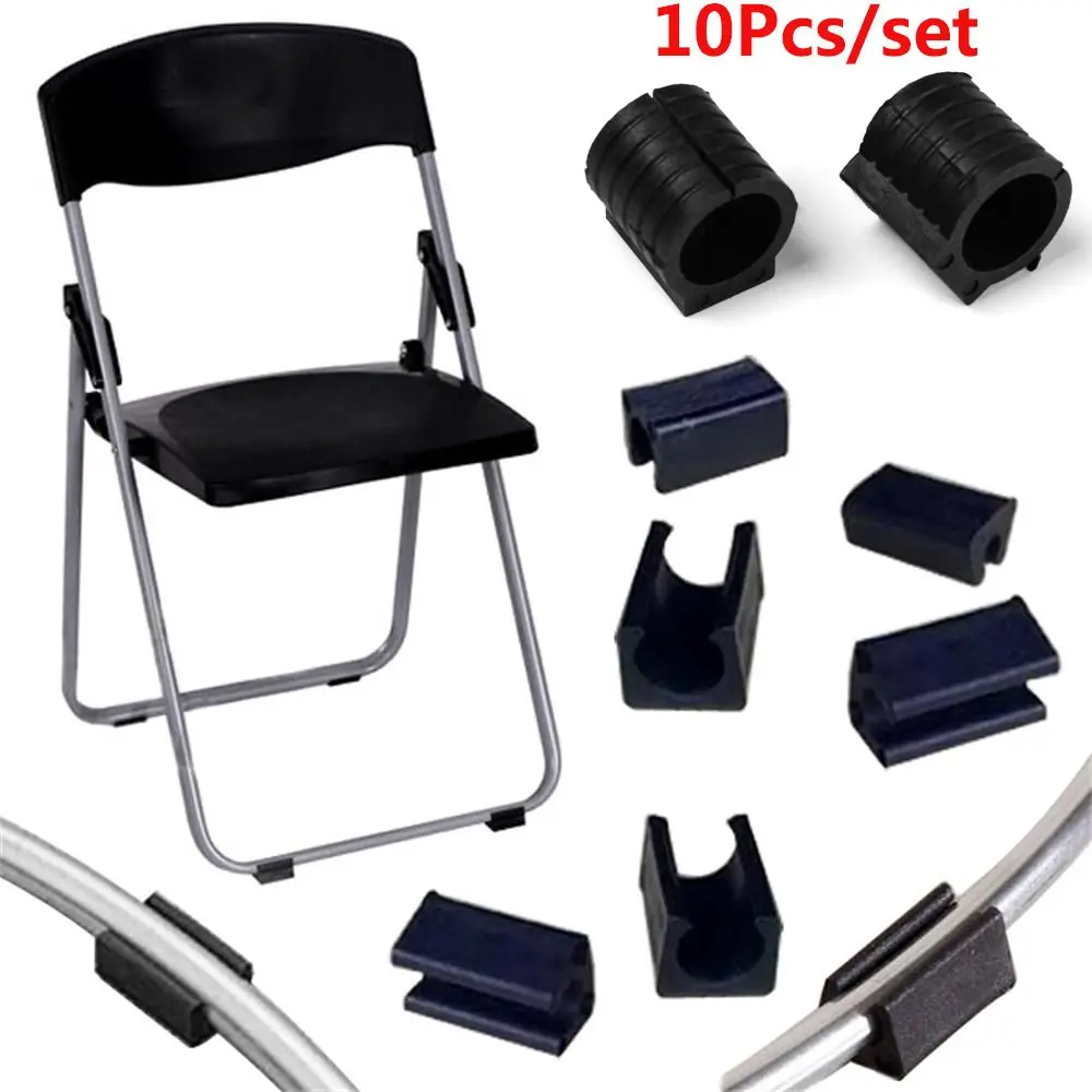 

10Pcs Durable U Shaped Chair Leg Pad Useful Non-slip Tube Caps Black Furniture Slip Feet Furniture Parts
