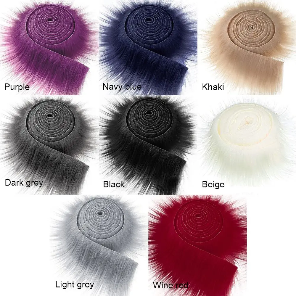 1Pc Faux Fur Ribbon Tape Trim Fabric Roll Plush Fur Stripe Long Plush Fur Fabric Winter Costume Apparel Sewing Accessories