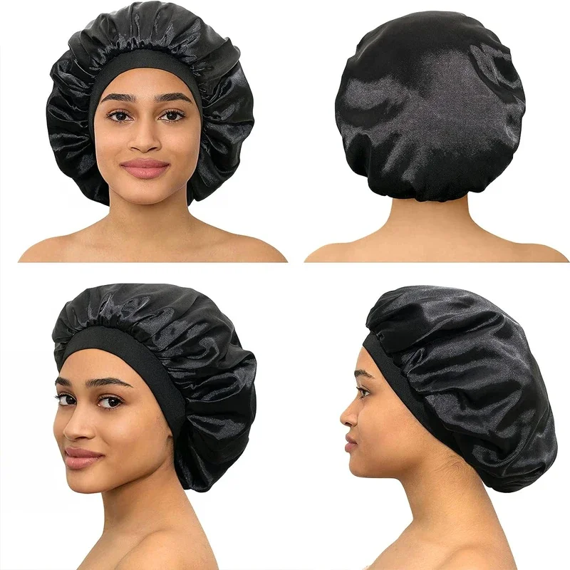 Satin Headband 1 Large Silk for Sleeping Elasticized Soft Strap Women's Hair Care Shower Cap