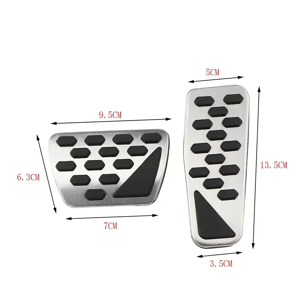 Car Pedals Slip Resistance Cover Stainless Steel Pedal Cover for Jeep Wrangler JL
