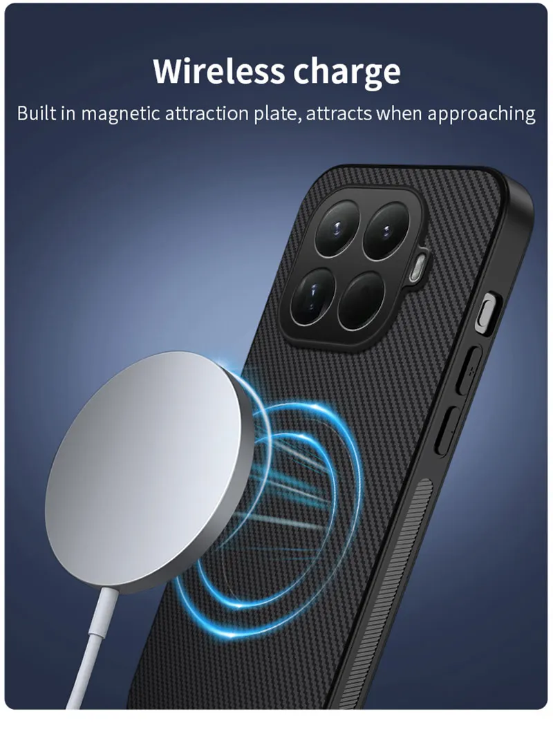 Magnetische Carbon Faser Textur Telefon Fall Für XIAOMI 17 Pro Max 13T 14T 15T 15 Pro Ultra für Magsafe Schutzhülle PC Zurück Abdeckung – Detail 5