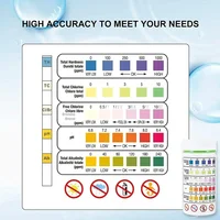 Bandelettes de Test de PH 5 en 1, polyvalentes, pour SPA, piscine, testeur d'eau, outil de dureté du papier, en bouteille, 50 pièces 6