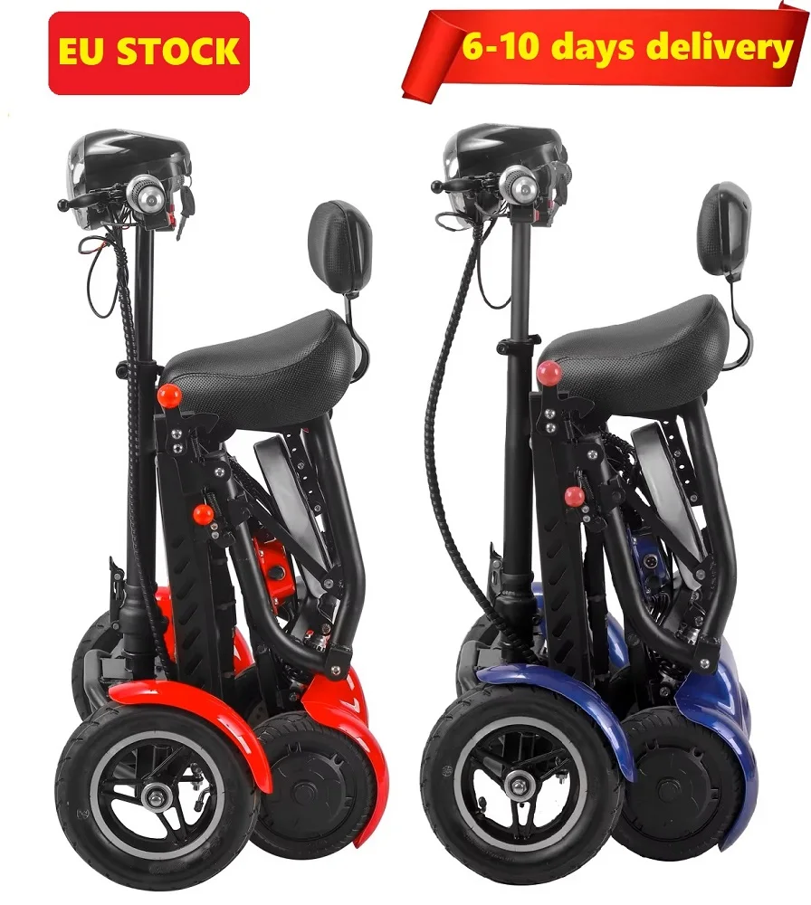 Stock Small 4 Wheel Scooter Dual Motor Four Wheels Mobility Foldable Electric Scooter For Old People