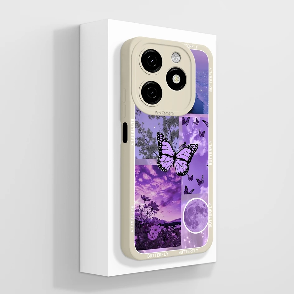 Pretty Flowers Pattern Soft Liquid Silicone Anti-Slip Protective Phone Case