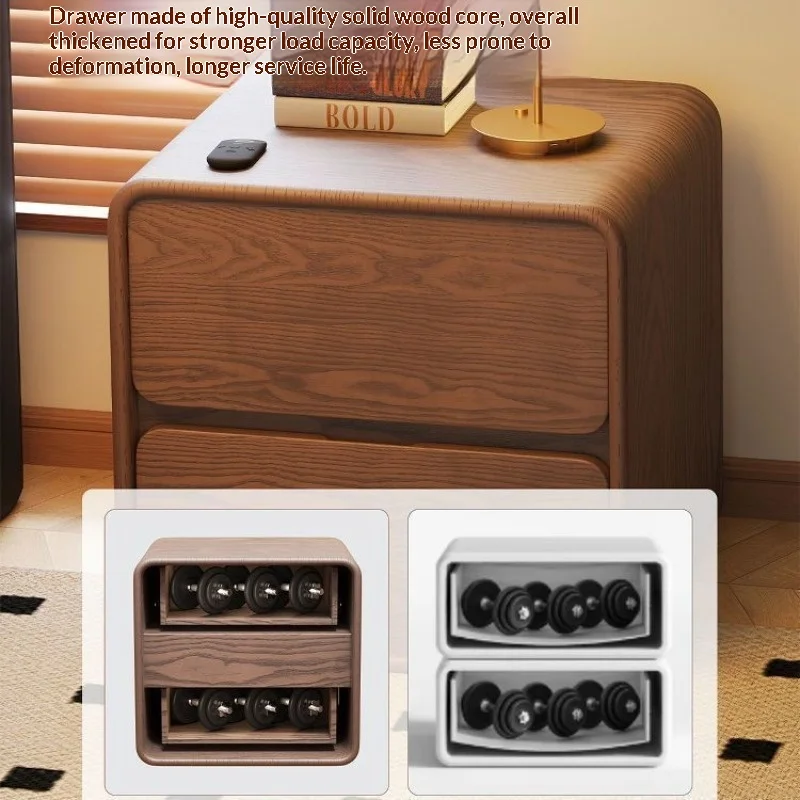 Comodino in Legno Massello Stile Vintage Crema - immagine 4