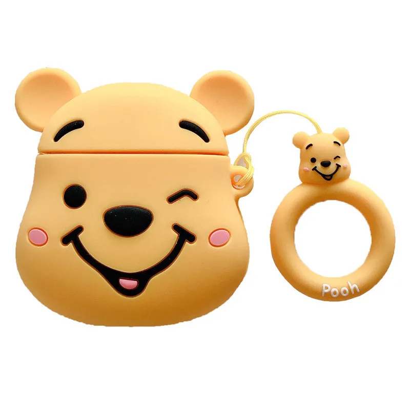 

3D Cartoon For AirPods Pro Case Slim Thin Matte Soft TPU Silicone Rubber Gel With Keychain Ring For Apple AirPods 1 2 Cover
