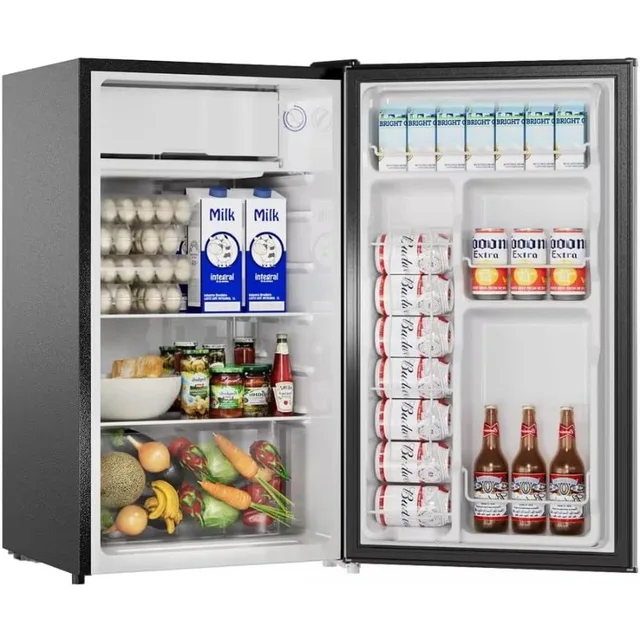 BANGSON Compact Fridge with Freezer, 3.2 CU.FT. Small refrigerator with Freezer, 5 Adjustable Temperatures, 38 dB Low Noise 2