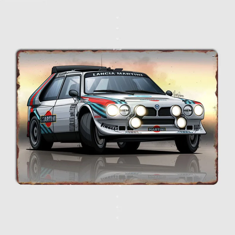 Gruppo B Rally Cars Lancia Mb S4 Group B Metal Sign Poster Garage Room Decor Living Custom Tin Vintage Home Decoration Wall Art