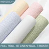 DIY Linen 3D Foam Self-adhesive PVC Solid Color Thickened Waterproof Background Wall Renovation Wallpaper Wall Stickers 6