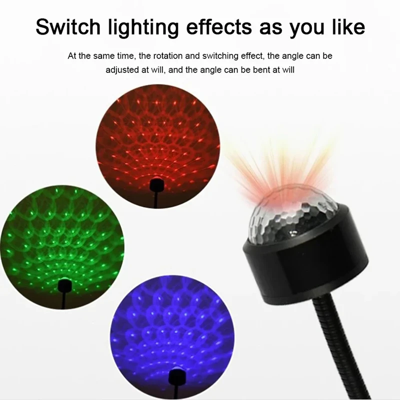 LED Car Roof Star Night Light Mini Projector Atmosphere Galaxy Lamp USB Decorative Adjustable For Auto Roof Room Ceiling Decor