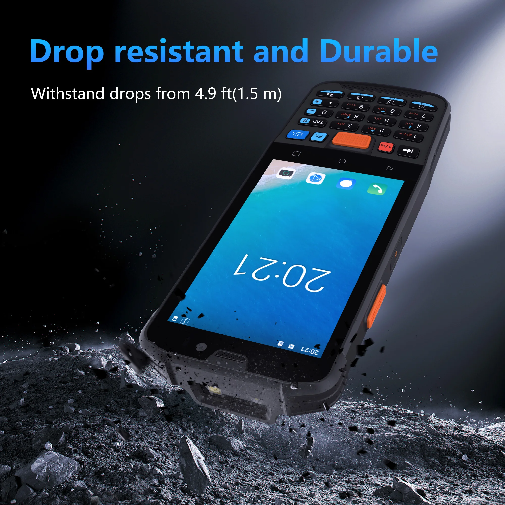 4인치 4G 러기드 안드로이드 14.0 PDA 32GB IP65 NFC 2D 바코드 스캐너 핸드헬드 안드로이드 PDA 물류 창고용