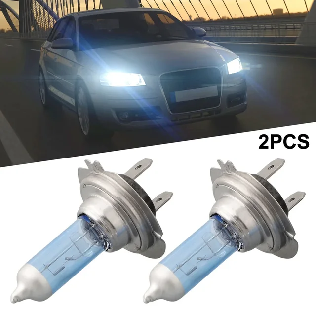 2Pcs  H7 55W 12V 6000K Car Halogen Headlight White Light Bulb Super Bright Auto Accessories Long Lasting Durable Car Accessories 1
