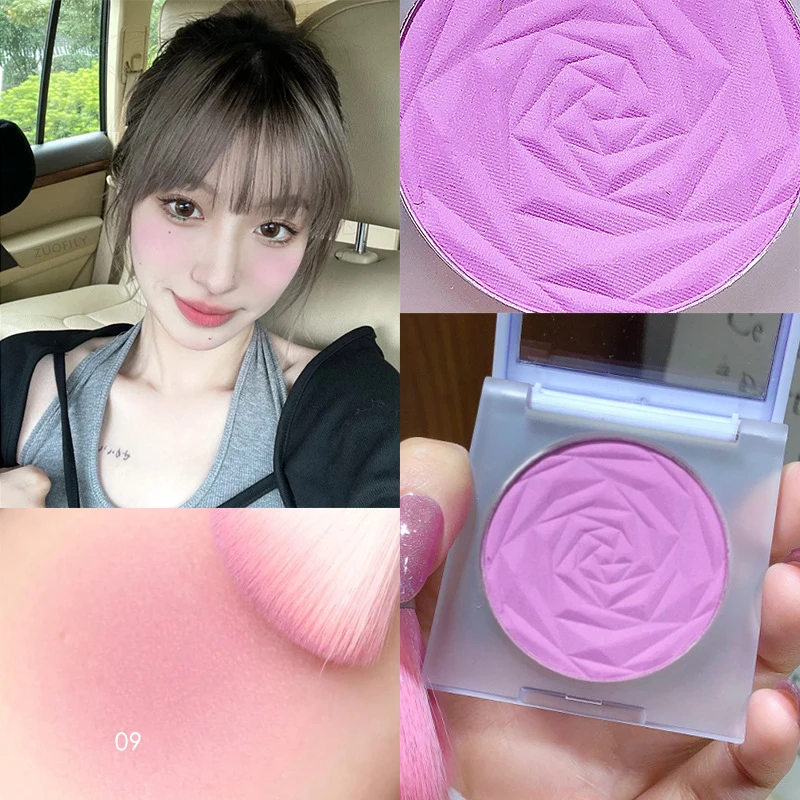 

Румяна Палетка персикового цвета 9 цветов бархатный матовый минеральный пигмент для лица фиолетовая зеркальная Пудра Косметика Румяна для щек румяна палитра