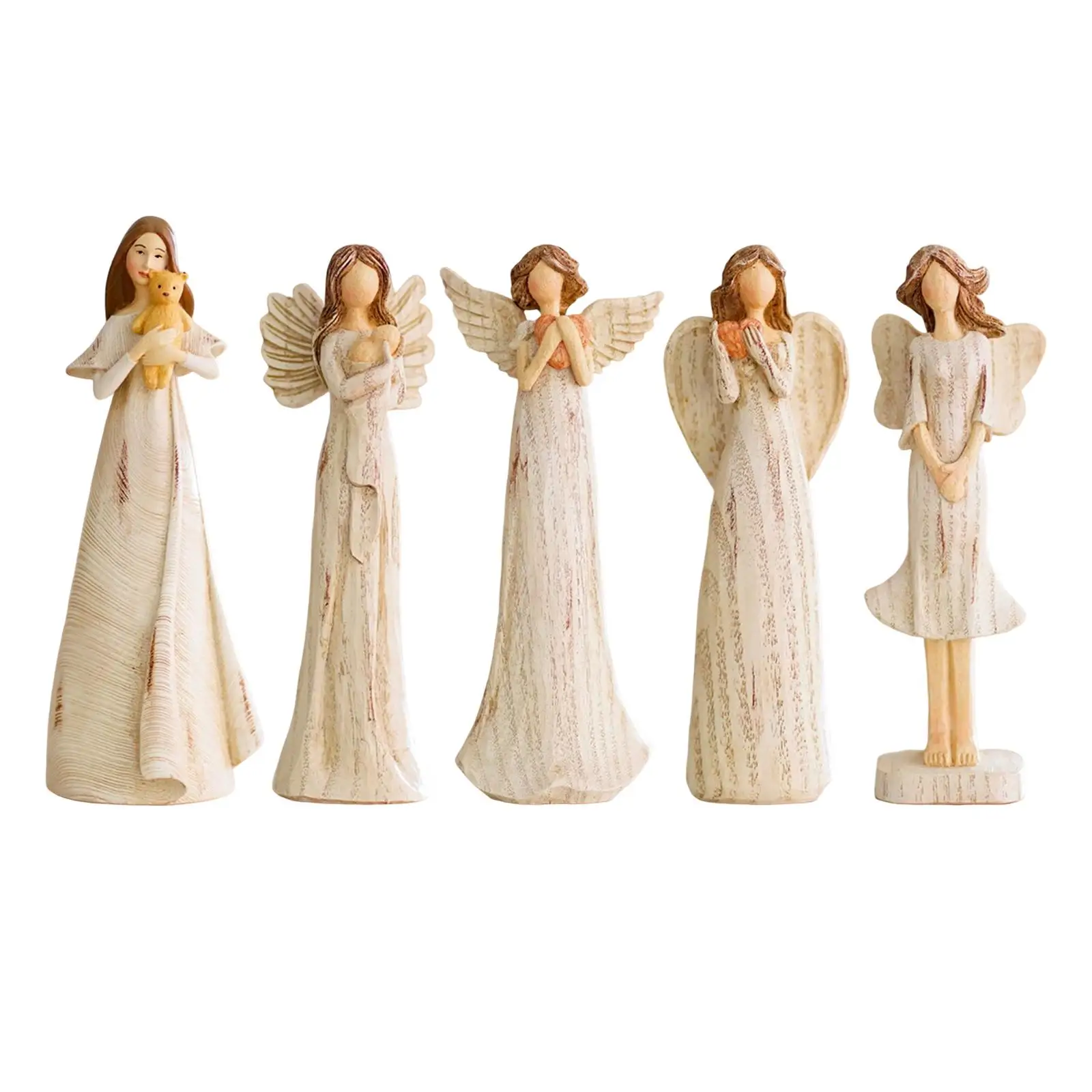 Resin Angel Figurine Girl Statue Nordic Artwork Wing Cherub Figurines