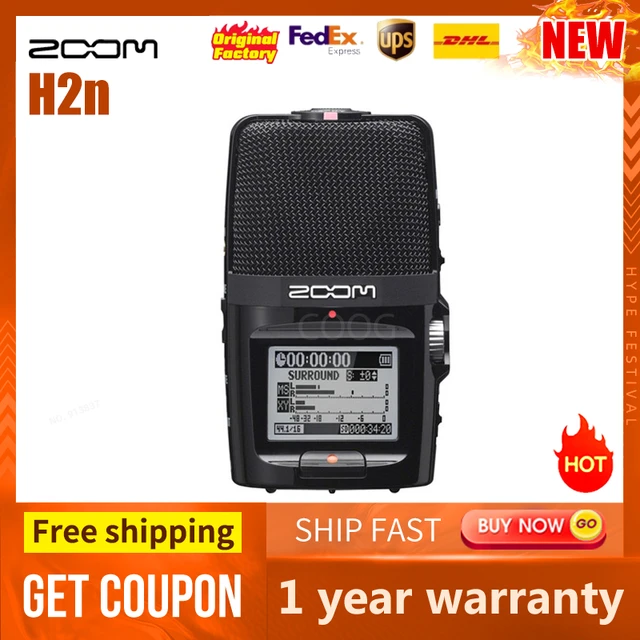  Zoom H2n Handy Handheld Digital Multitrack Recorder Bundle with  APH-2n Accessory Pack : Musical Instruments