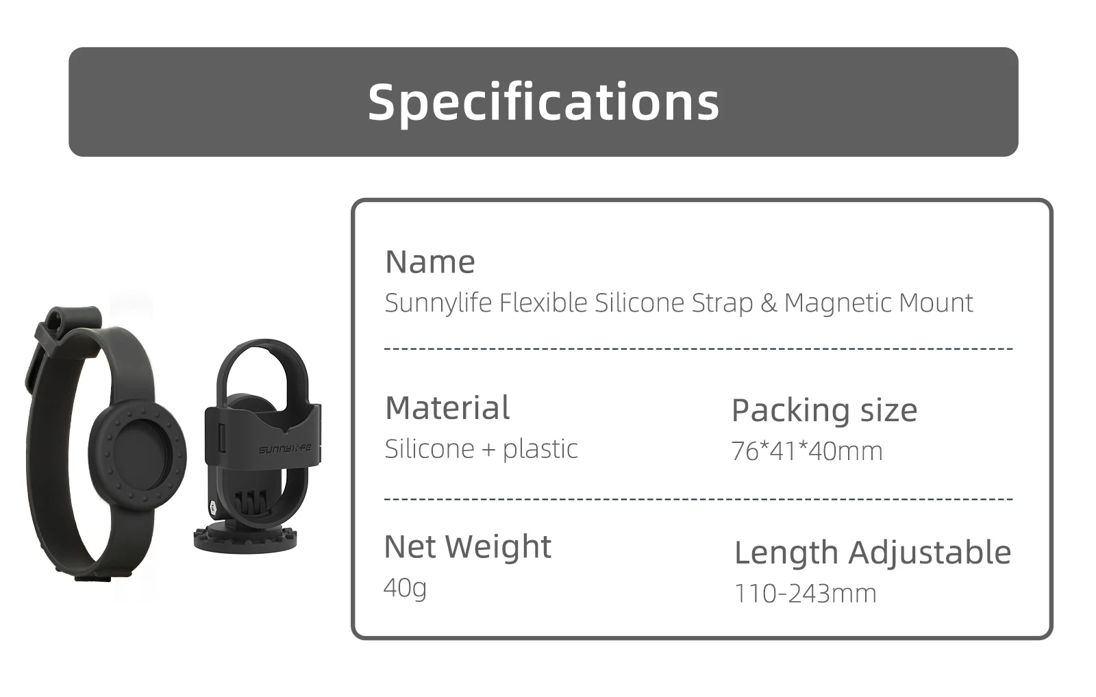 Description Picture 3 of itemGO 3S Magnetic Mount Camera Strap Drone Mount Silicone Wristband Backpack Stripe Bicycle Strap for Insta360 GO 3S/3﻿