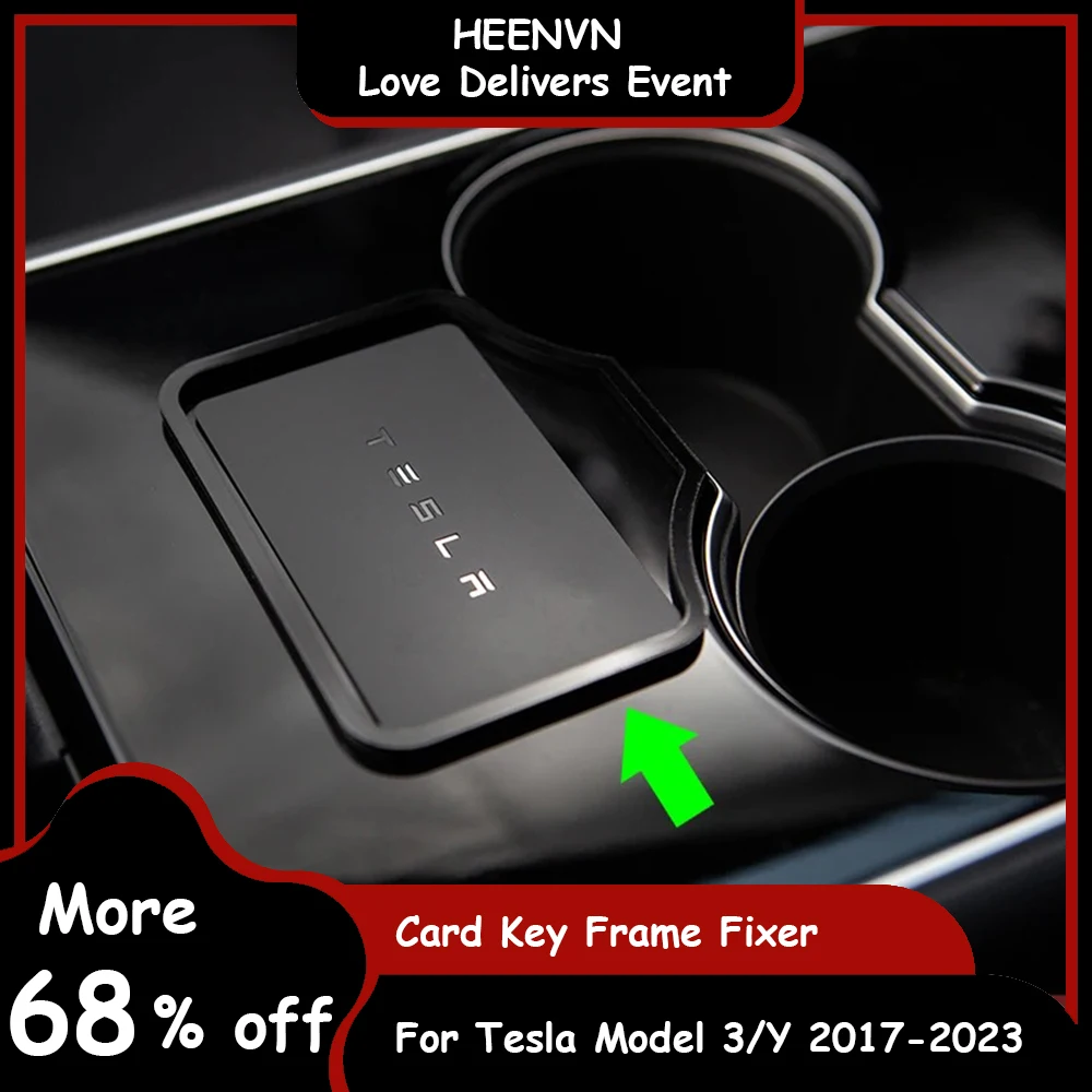 Heenvn Modello 3 Car Engine Start Card Key Trim Frame Holder Fixer Limitatore Sticker Per Tesla Model Y 2023 Accessori