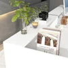 Extra Long Reception Desk with Drawers, Modern Pattern, Office Desk Reception Counter Table 2 Person 1