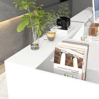 Extra Long Reception Desk with Drawers, Modern Pattern, Office Desk Reception Counter Table 2 Person 1