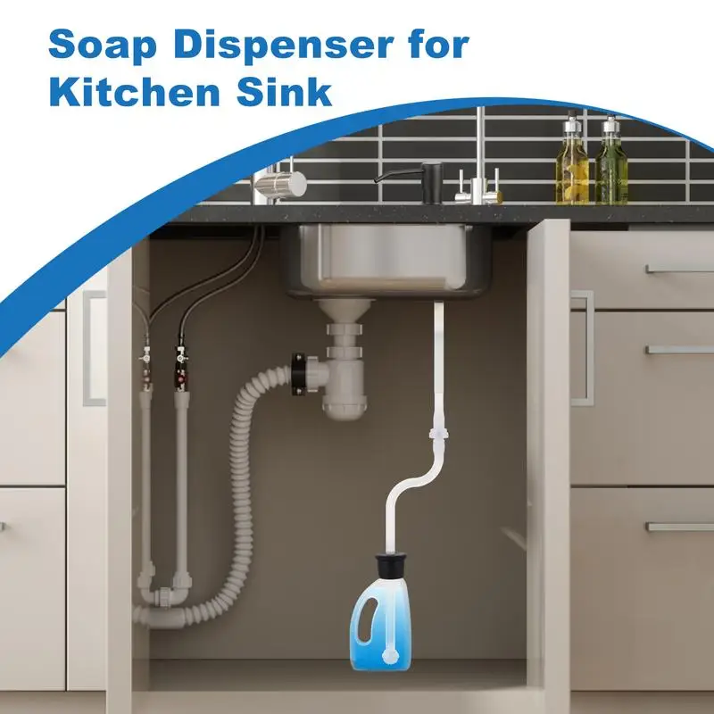 Stainless Steel Soap Dispenser Extension Tube Kit Kitchen Sink Liquid Soap Dispenser Bathroom Lotion Detergent Hand Press Pumps